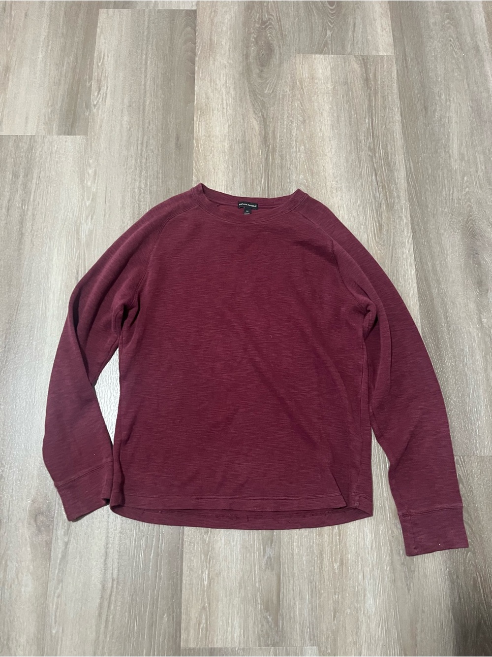 Banana Republic Men's Crewneck Long-Sleeve Shirt - Maroon
